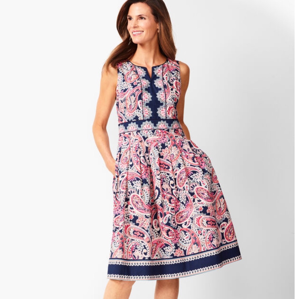 TALBOTS PAISLEY DRESS 12P